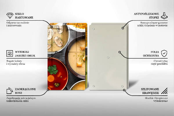 Copri piano cottura in vetro Zuppe colorate