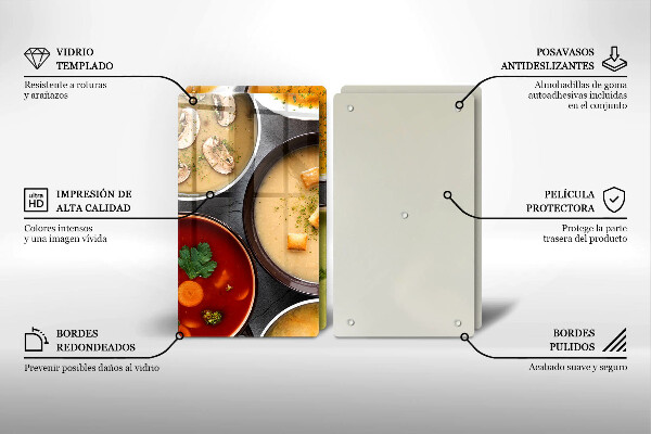 Copri piano cottura in vetro Zuppe colorate