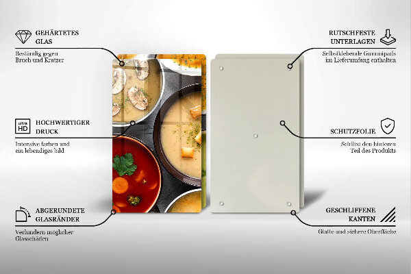 Copri piano cottura in vetro Zuppe colorate