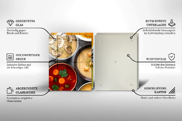 Copri piano cottura in vetro Zuppe colorate