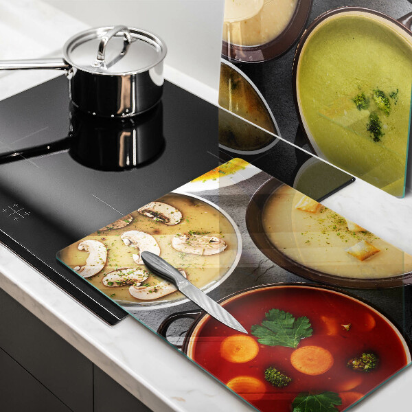 Copri piano cottura in vetro Zuppe colorate