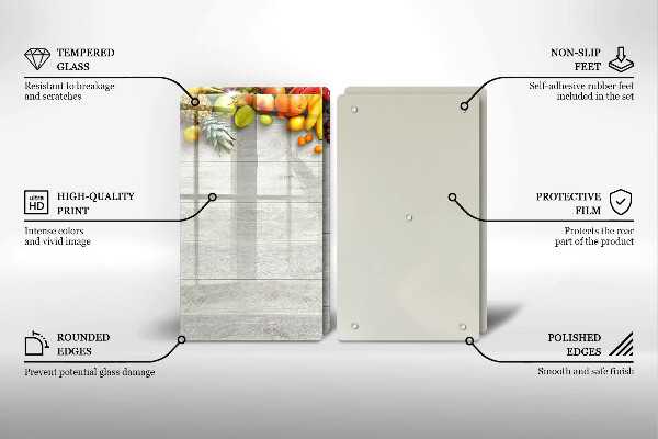Copri piano cottura in vetro Frutta su tavole