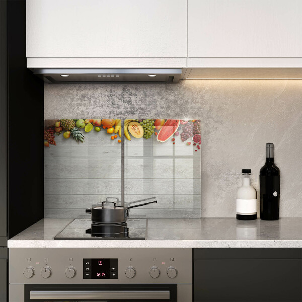 Copri piano cottura in vetro Frutta su tavole