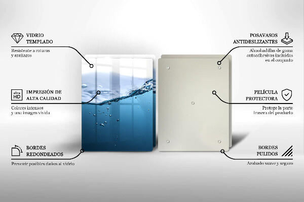 Copri piano cottura in vetro Acqua blu