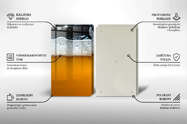 Copri piano cottura in vetro Bevi schiuma di birra