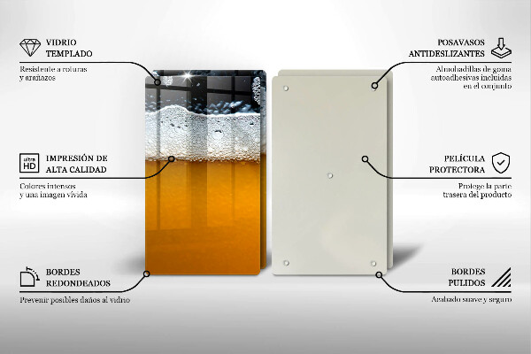 Copri piano cottura in vetro Bevi schiuma di birra