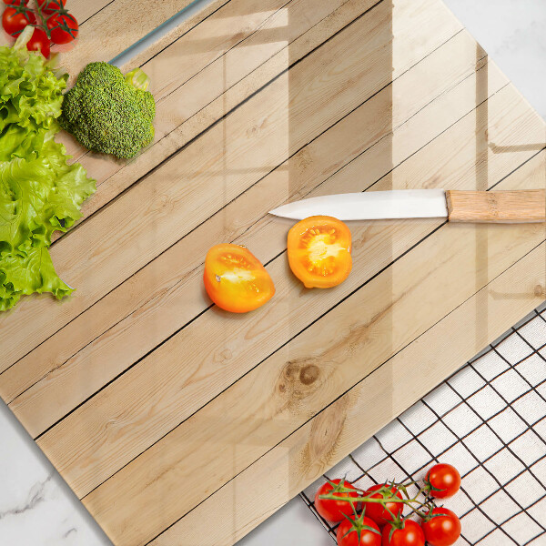 Copri piano cottura in vetro Tavole di legno delicate