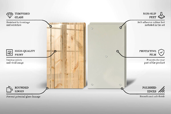 Copri piano cottura in vetro Tavole di legno delicate