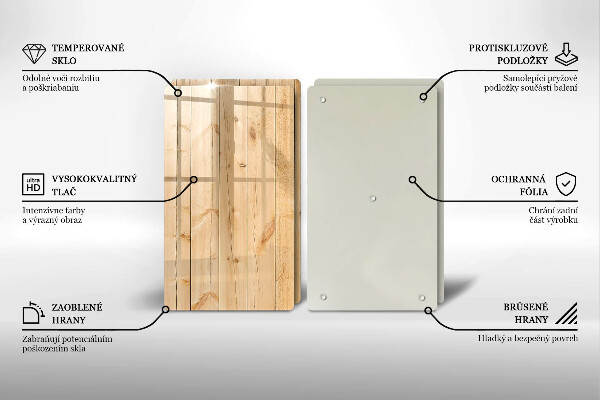 Copri piano cottura in vetro Tavole di legno delicate