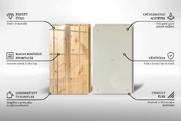 Copri piano cottura in vetro Tavole di legno delicate