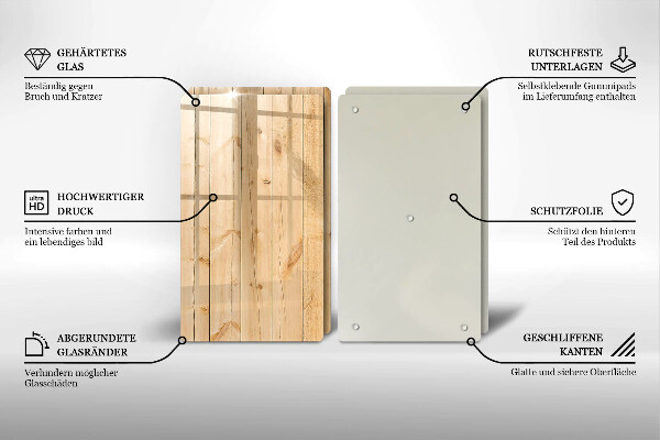 Copri piano cottura in vetro Tavole di legno delicate