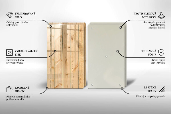 Copri piano cottura in vetro Tavole di legno delicate