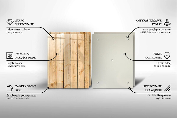 Copri piano cottura in vetro Tavole di legno delicate