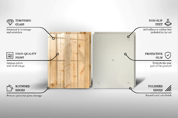 Copri piano cottura in vetro Tavole di legno delicate