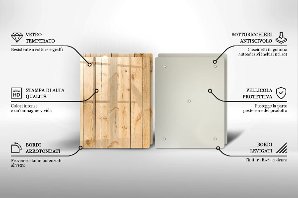 Copri piano cottura in vetro Tavole di legno delicate