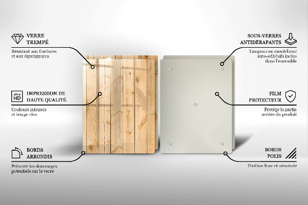 Copri piano cottura in vetro Tavole di legno delicate