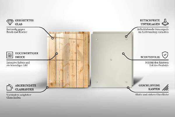 Copri piano cottura in vetro Tavole di legno delicate