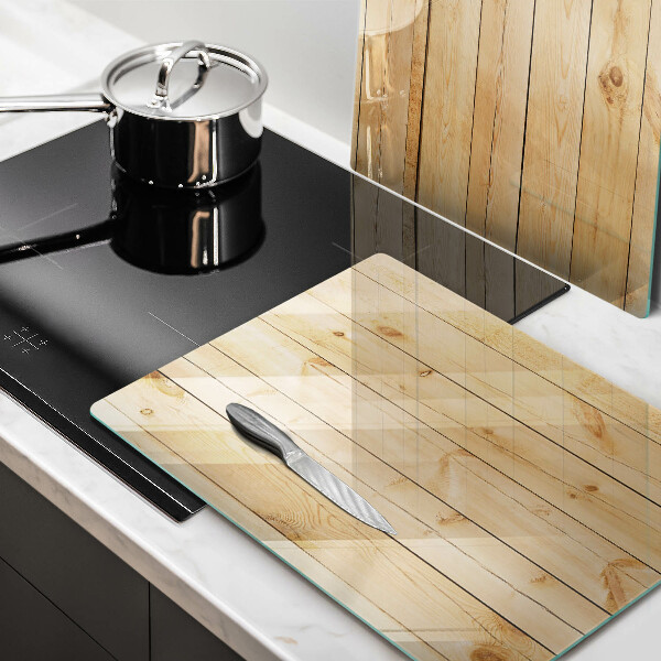Copri piano cottura in vetro Tavole di legno delicate