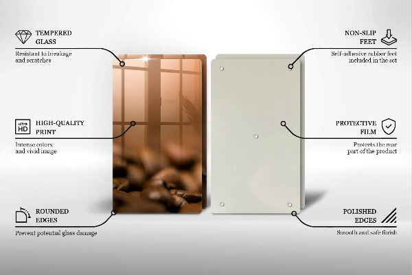 Copri piano cottura in vetro Chicchi di caffè