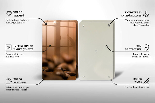 Copri piano cottura in vetro Chicchi di caffè