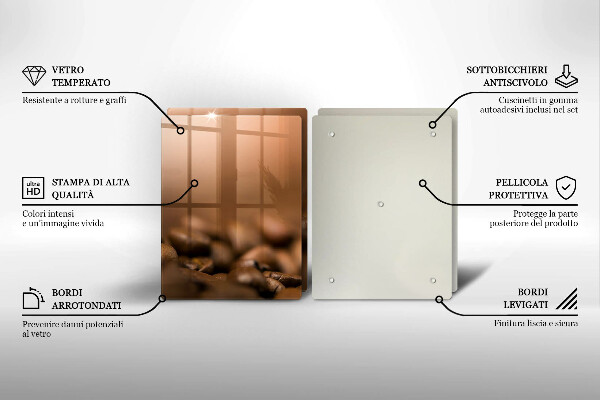 Copri piano cottura in vetro Chicchi di caffè