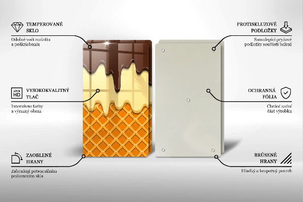 Copri piano cottura in vetro Illustrazione del cono gelato