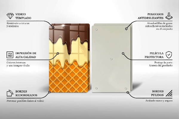 Copri piano cottura in vetro Illustrazione del cono gelato