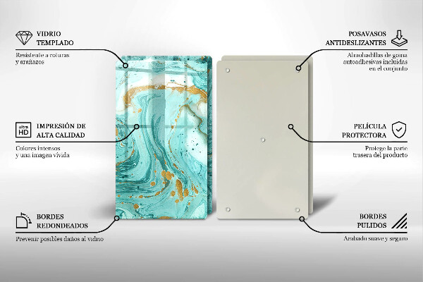 Copri piano cottura in vetro Astrazione blu