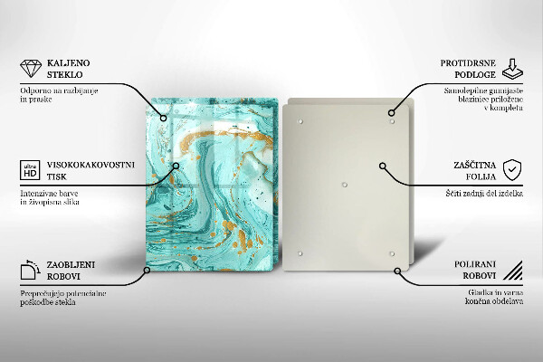 Copri piano cottura in vetro Astrazione blu