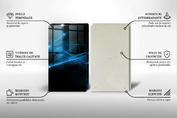 Copri piano cottura in vetro Fumo blu astratto