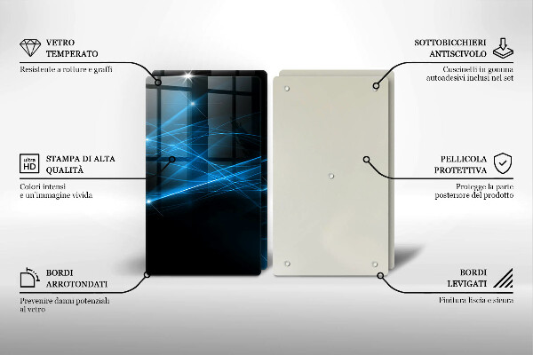 Copri piano cottura in vetro Fumo blu astratto