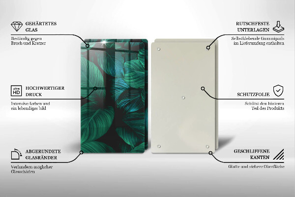 Copri piano cottura in vetro Foglie della giungla