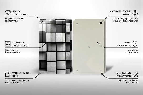 Copertura piano cottura Quadrati astratti 3D