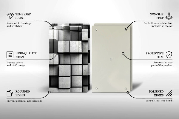 Copertura piano cottura Quadrati astratti 3D