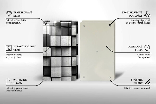 Copertura piano cottura Quadrati astratti 3D