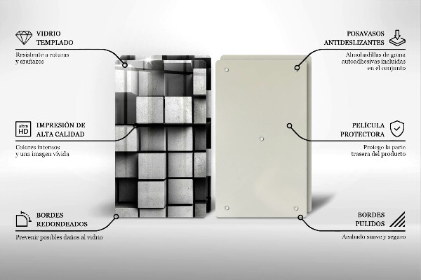 Copertura piano cottura Quadrati astratti 3D