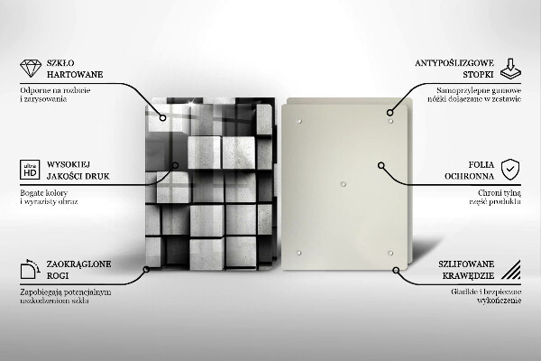 Copertura piano cottura Quadrati astratti 3D