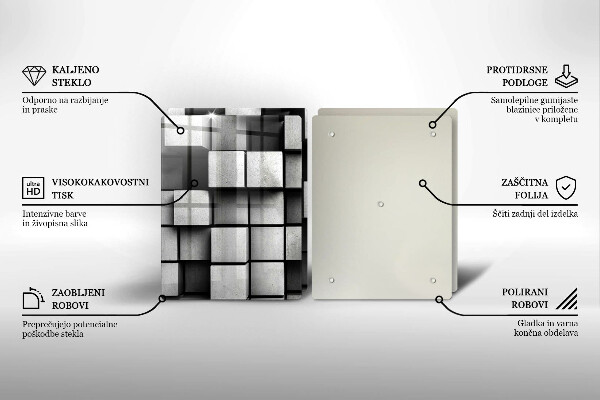 Copertura piano cottura Quadrati astratti 3D