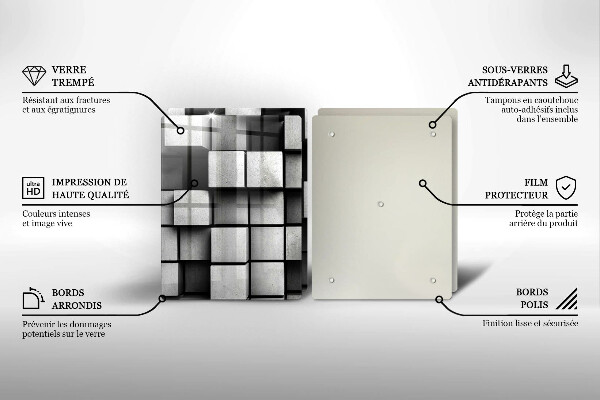 Copertura piano cottura Quadrati astratti 3D