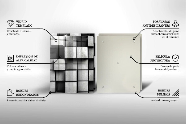 Copertura piano cottura Quadrati astratti 3D