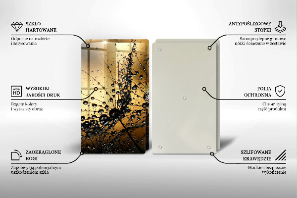 Copri piano cottura in vetro Rugiada e denti di leone