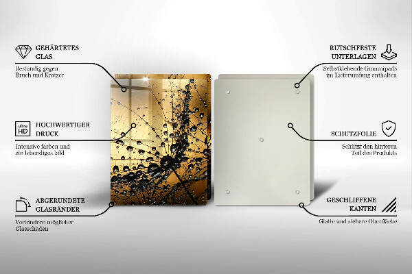 Copri piano cottura in vetro Rugiada e denti di leone