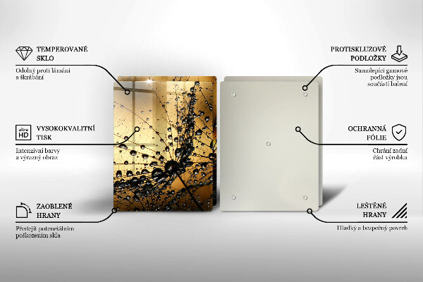 Copri piano cottura in vetro Rugiada e denti di leone