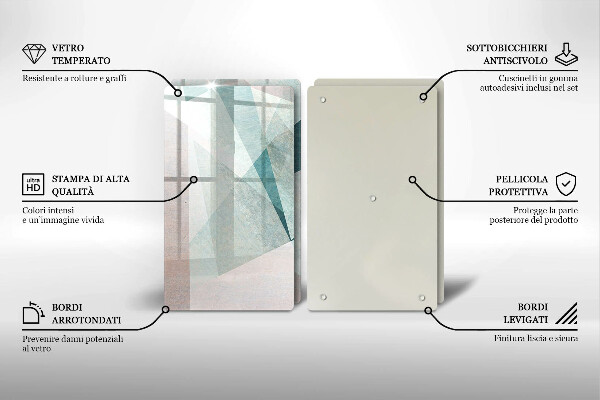Copri piano cottura in vetro Astrazione tagliente