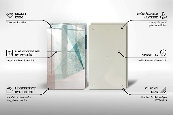 Copri piano cottura in vetro Astrazione tagliente