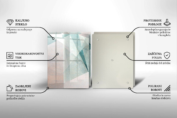 Copri piano cottura in vetro Astrazione tagliente
