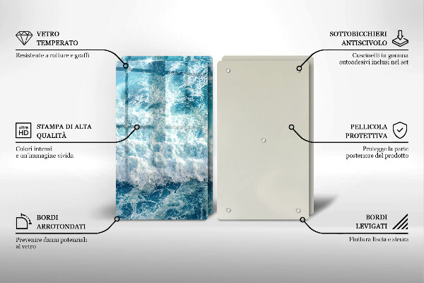 Copertura piano cottura Onde dell'acqua di mare