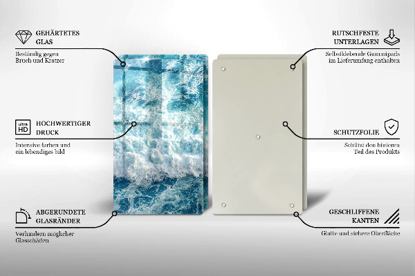 Copertura piano cottura Onde dell'acqua di mare