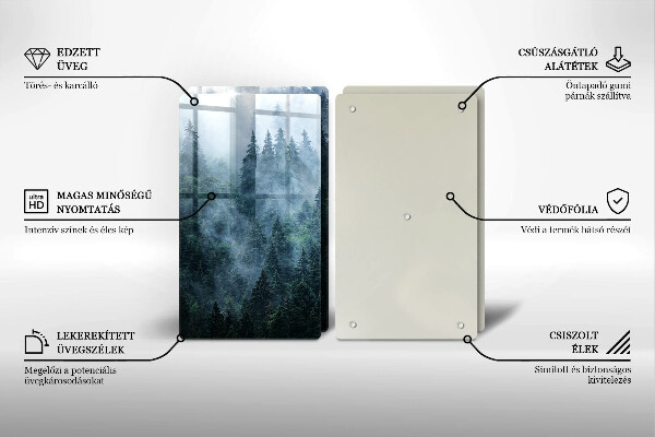 Copri piano cottura in vetro Alberi forestali e nebbia