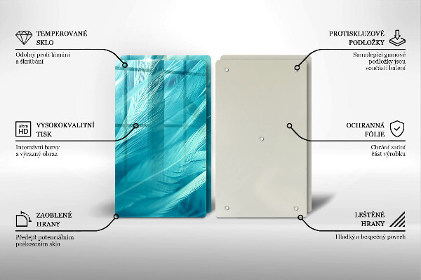 Copri piano cottura in vetro Piume delicate